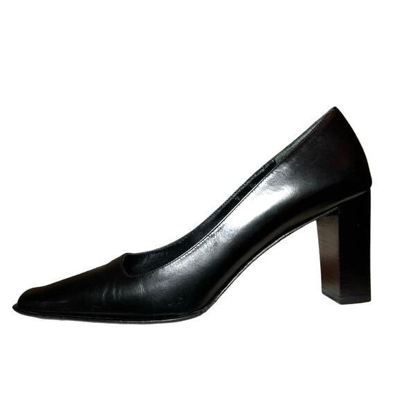 Coach Women’s Malorie Leather Square Toe Heels Black Size 7B - Picture 6 of 8